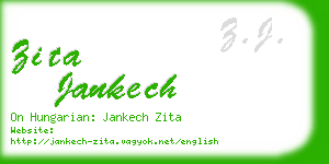 zita jankech business card